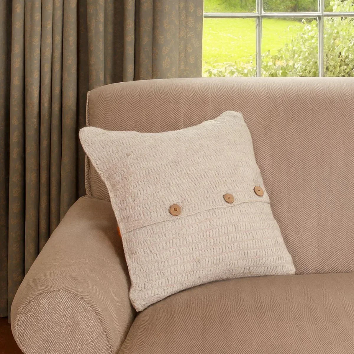 Housse de coussin à motif de feuilles