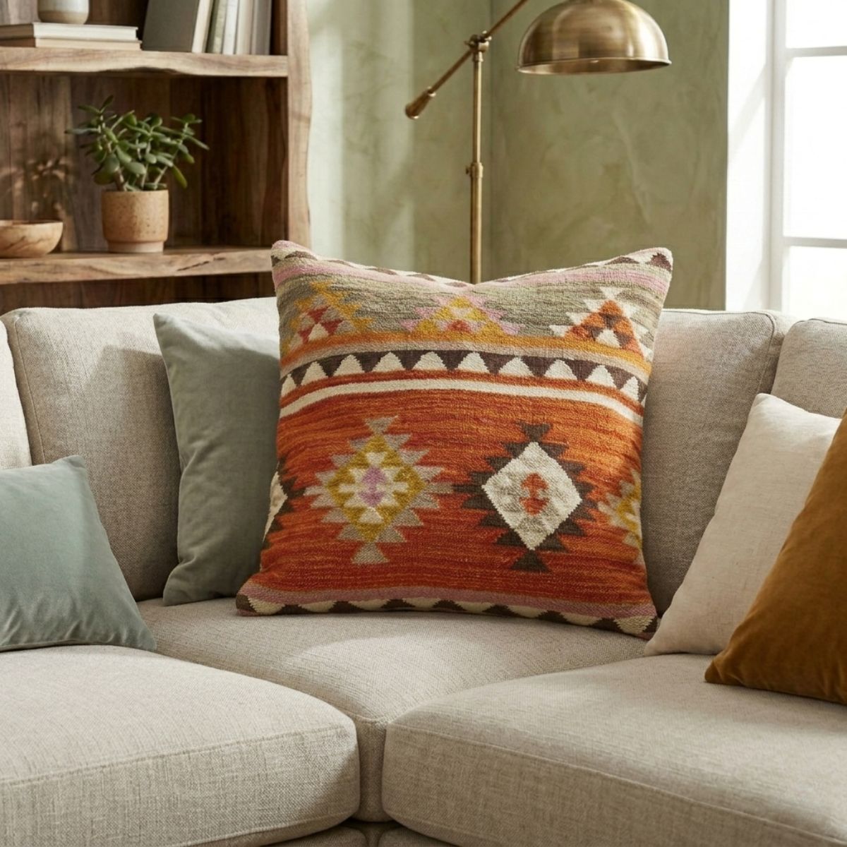 Housse de coussin kilim métier à tisser Kunduz