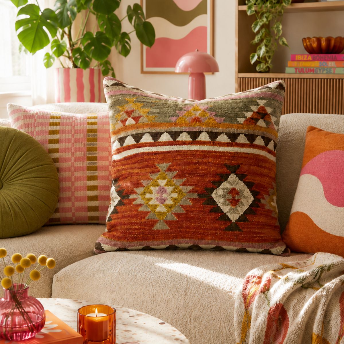 Housse de coussin kilim métier à tisser Kunduz