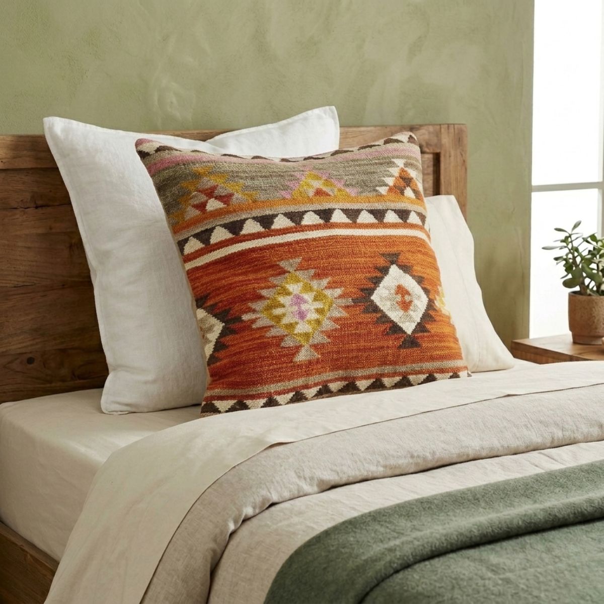 Housse de coussin kilim métier à tisser Kunduz
