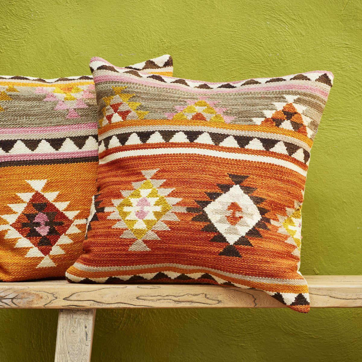 Housse de coussin kilim métier à tisser Kunduz