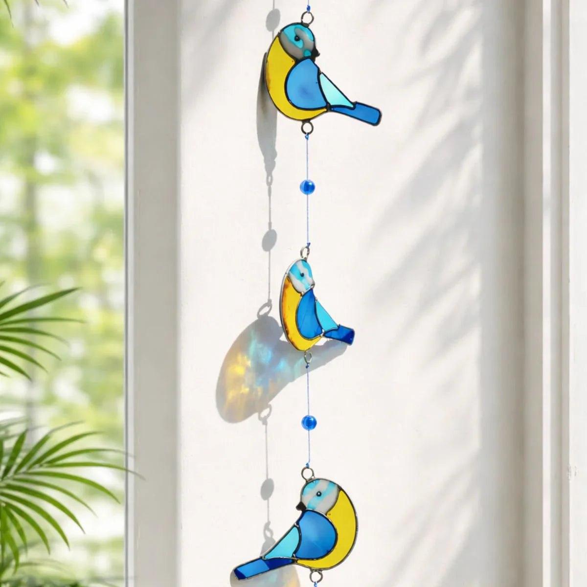 Guirlande de 3 Mésanges Bleues Attrape-soleil