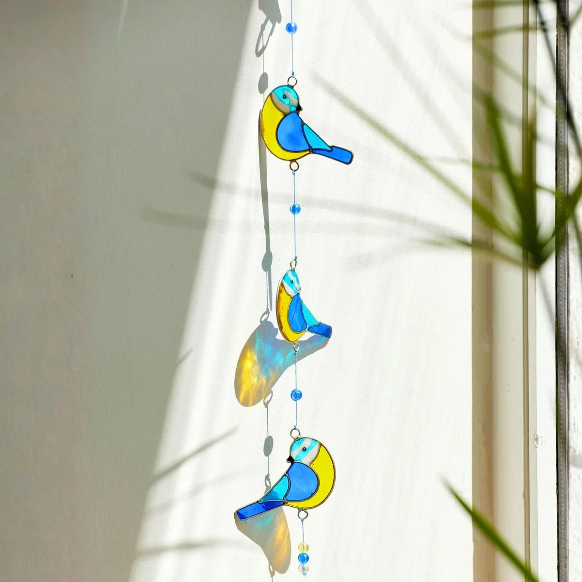 Guirlande de 3 Mésanges Bleues Attrape-soleil