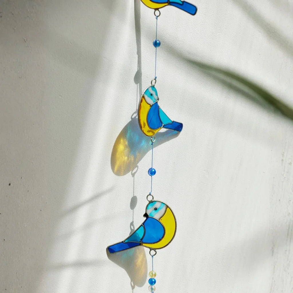 Guirlande de 3 Mésanges Bleues Attrape-soleil