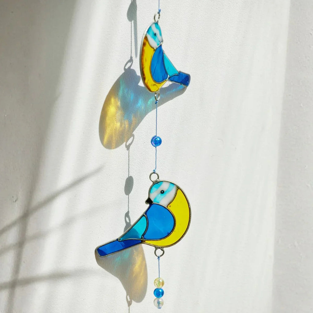 Guirlande de 3 Mésanges Bleues Attrape-soleil