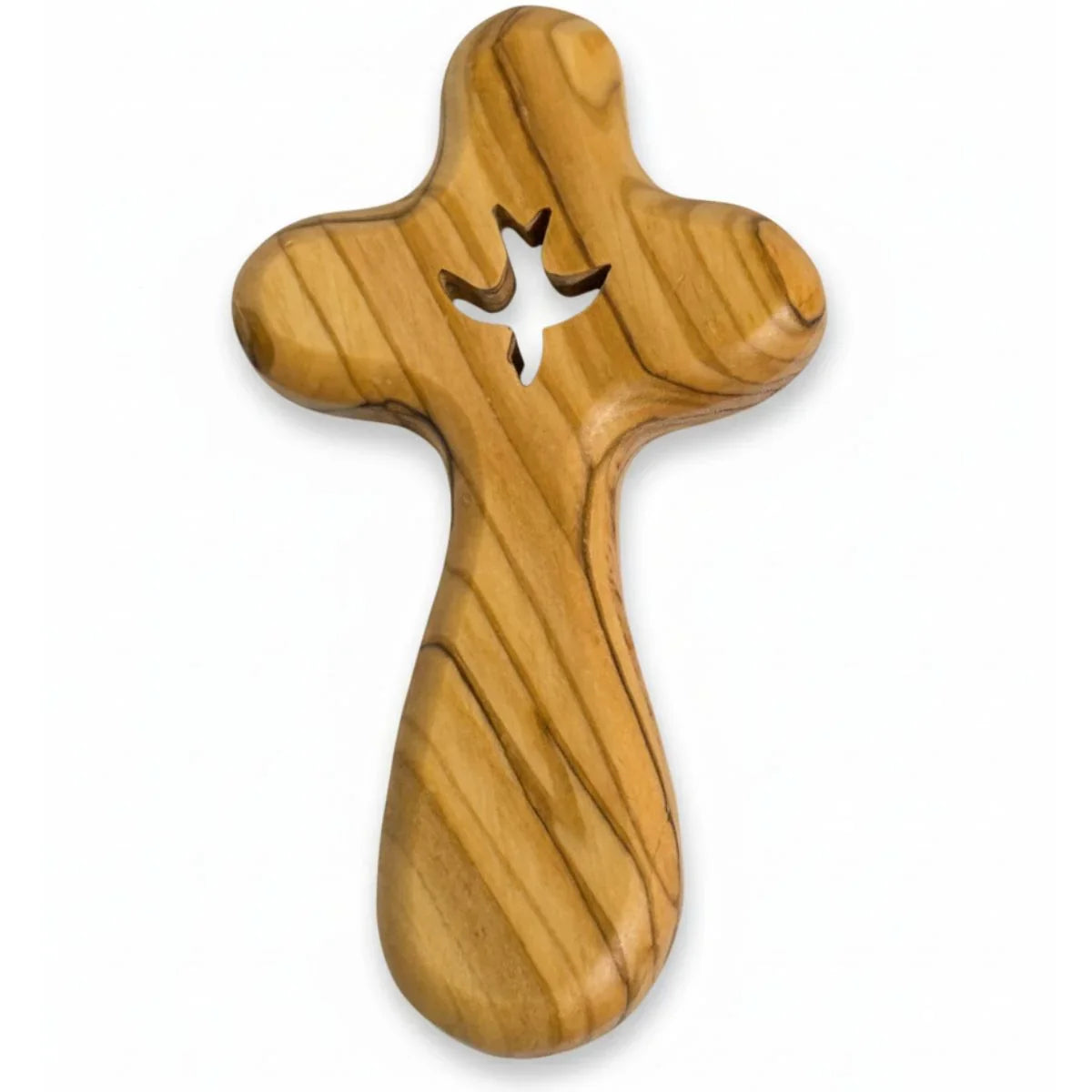Croix de prière en forme de palmier avec colombe découpée