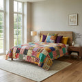 Couvre-lit/jeté matelassé Kantha vintage