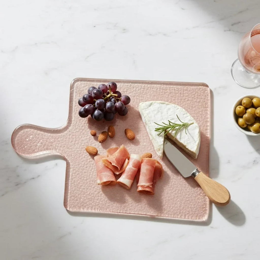 Planche de service en verre martelé