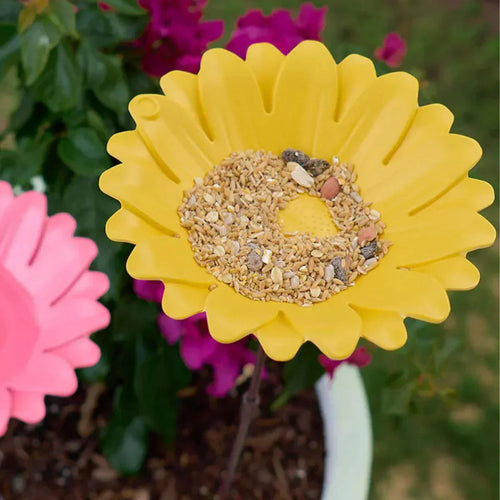 Bain d'oiseaux en bambou - Jaune tournesol