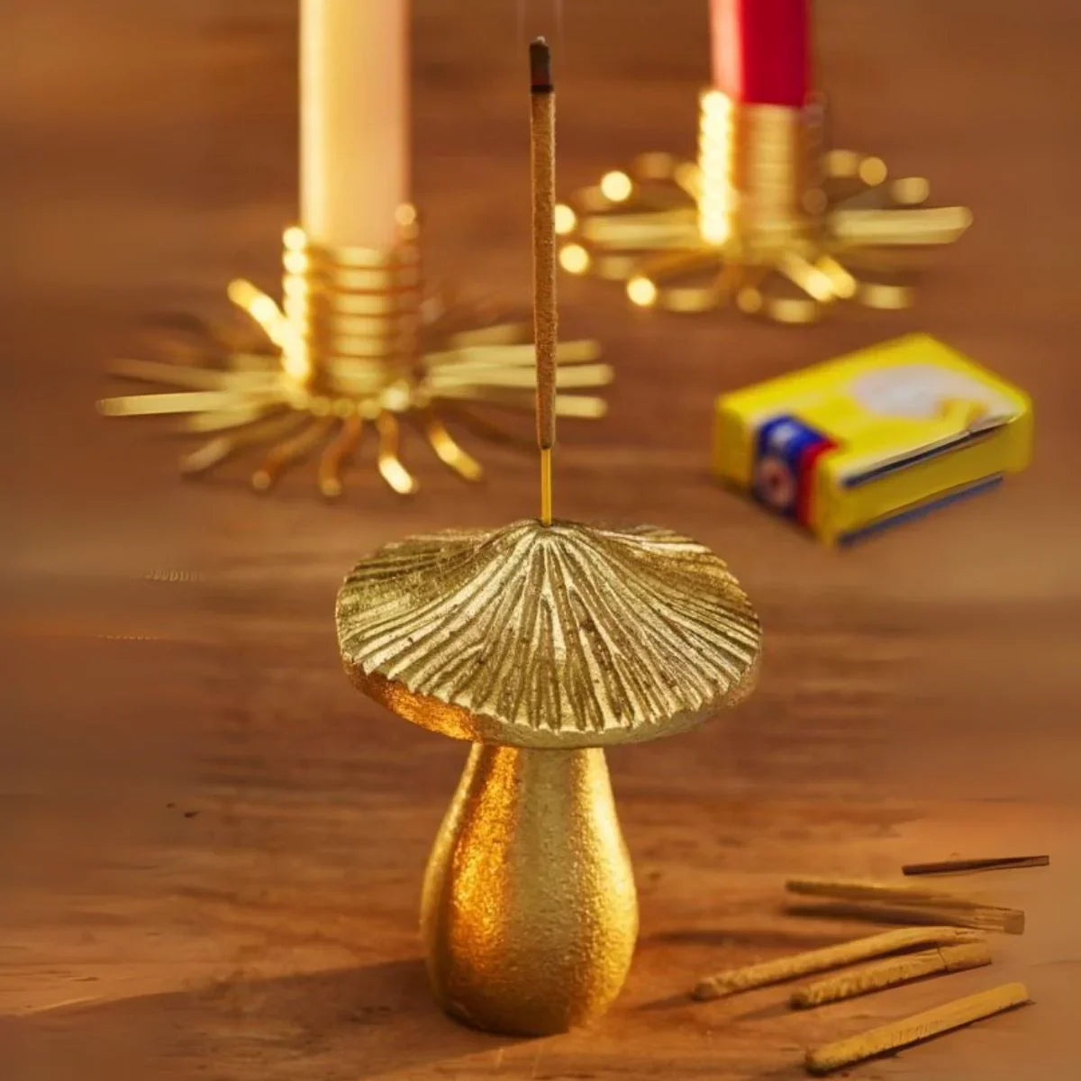 Porte-encens Champignon Fini Laiton