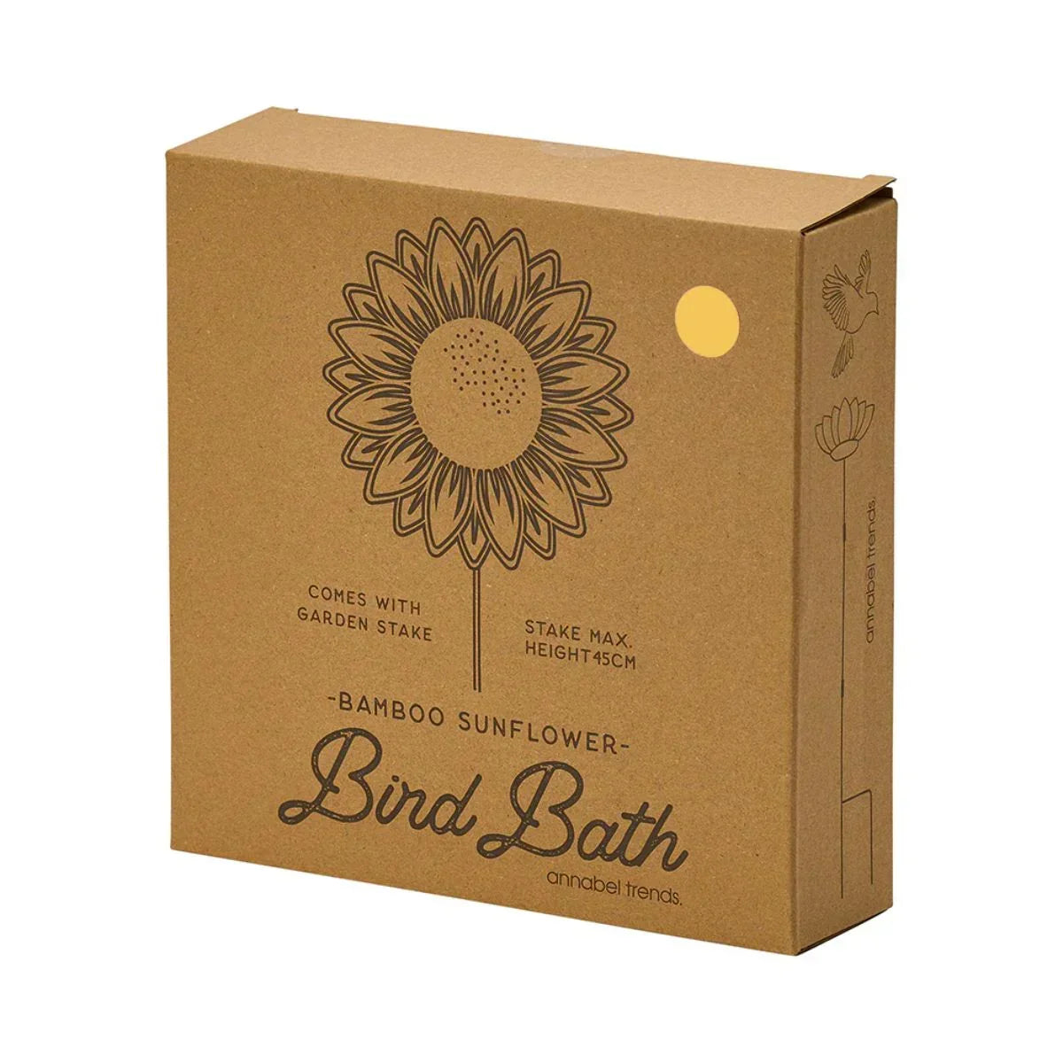 Bain d'oiseaux en bambou - Jaune tournesol
